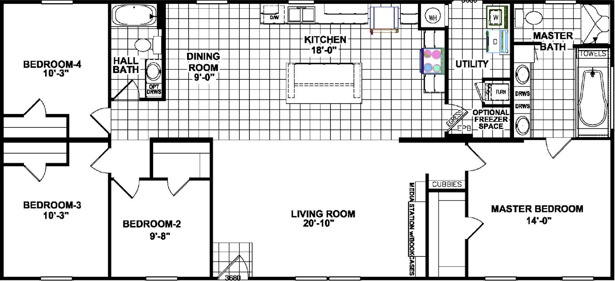 Beebe 2810 floor plan home features