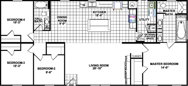 Beebe 2810 floor plan home features
