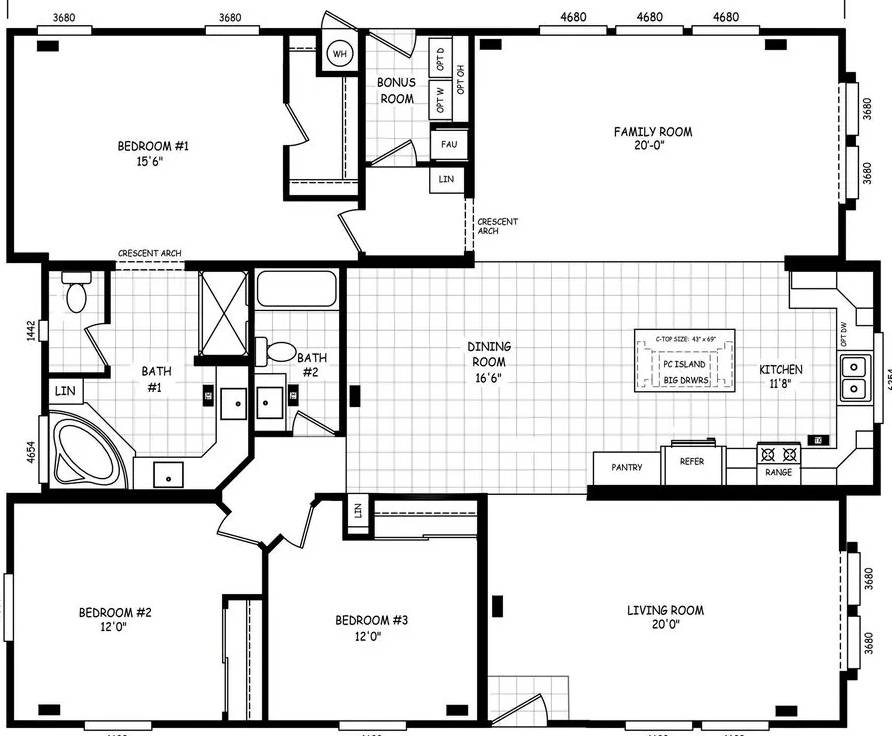 Pinnacle 40483A Floor Plan