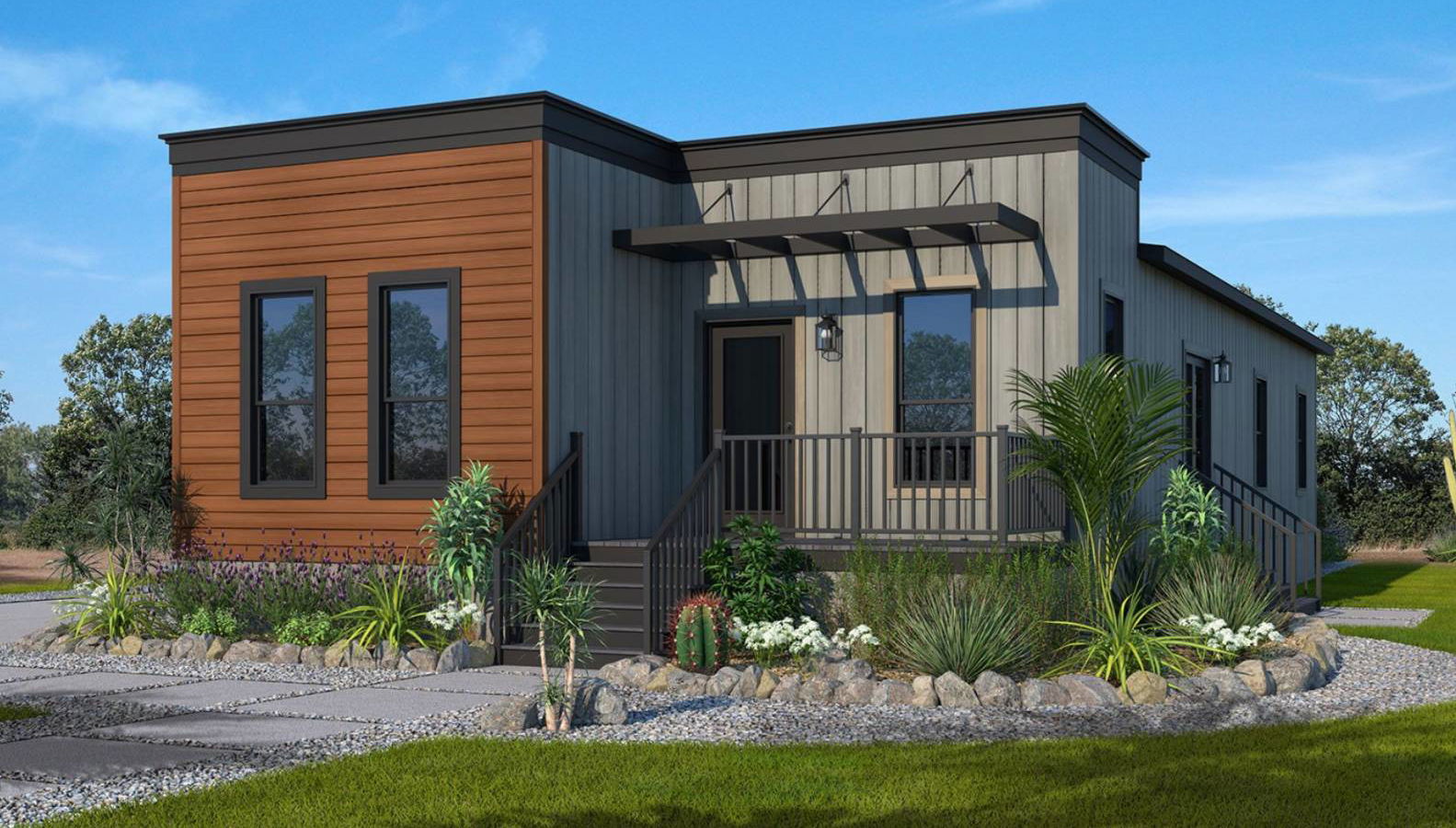 Glacier hero, elevation, and exterior home features
