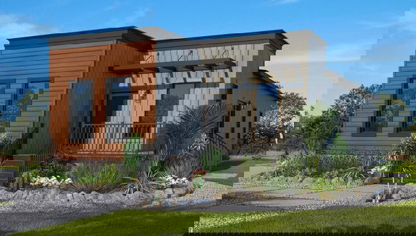 Glacier hero, elevation, and exterior home features