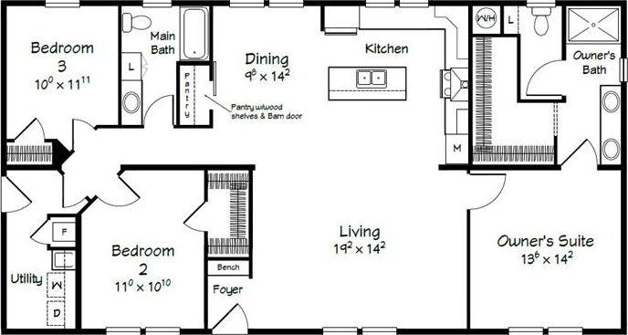 Evolution series warren model 3256 floor plan home features
