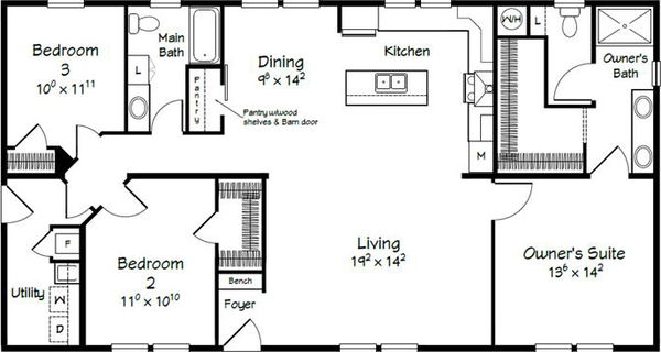 Evolution series warren model 3256 floor plan home features