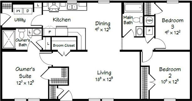 Evolution series pierce model 2850 floor plan home features