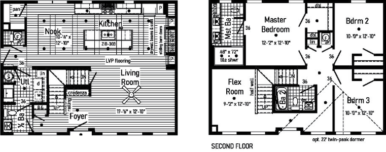 Le fantastique 2-story 6p2602-r floor plan home features
