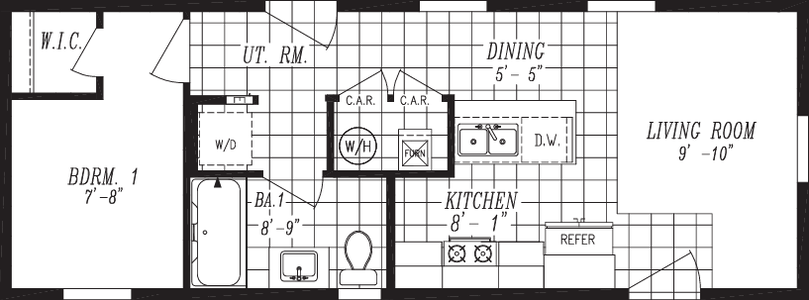 Columbia river single section 1001 floor plan home features