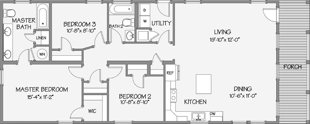 Tidewater floor plan home features