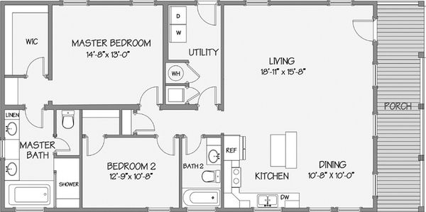 Tidewater floor plan home features