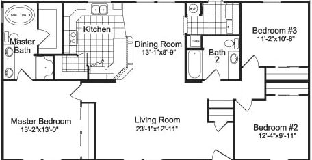 The columbia 28523b floor plan home features