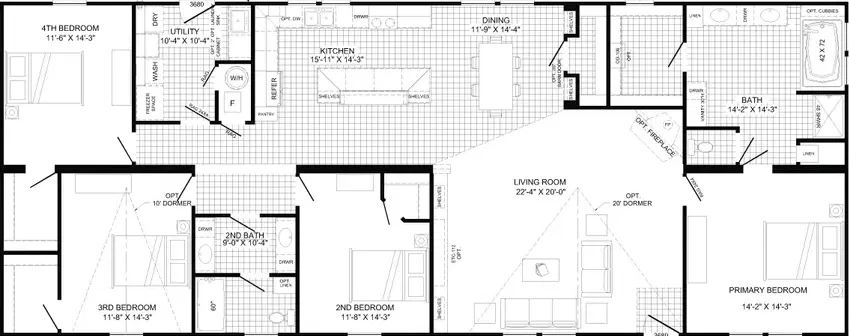 The leahy floor plan home features