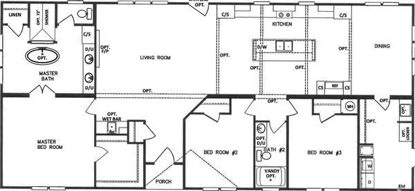 Md-54-32 floor plan home features