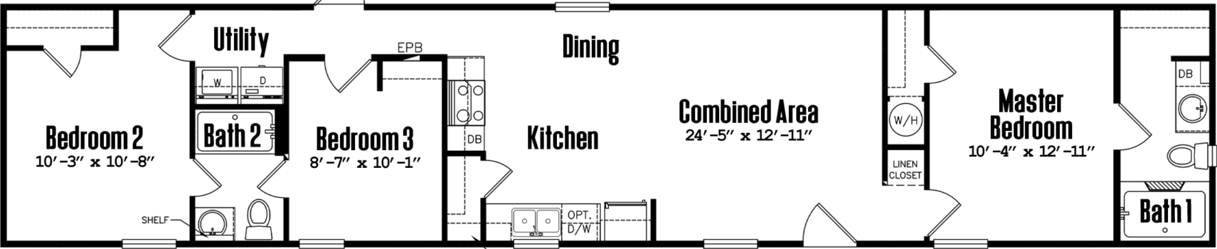 Singlewide s-14×72-32sa floor plan home features