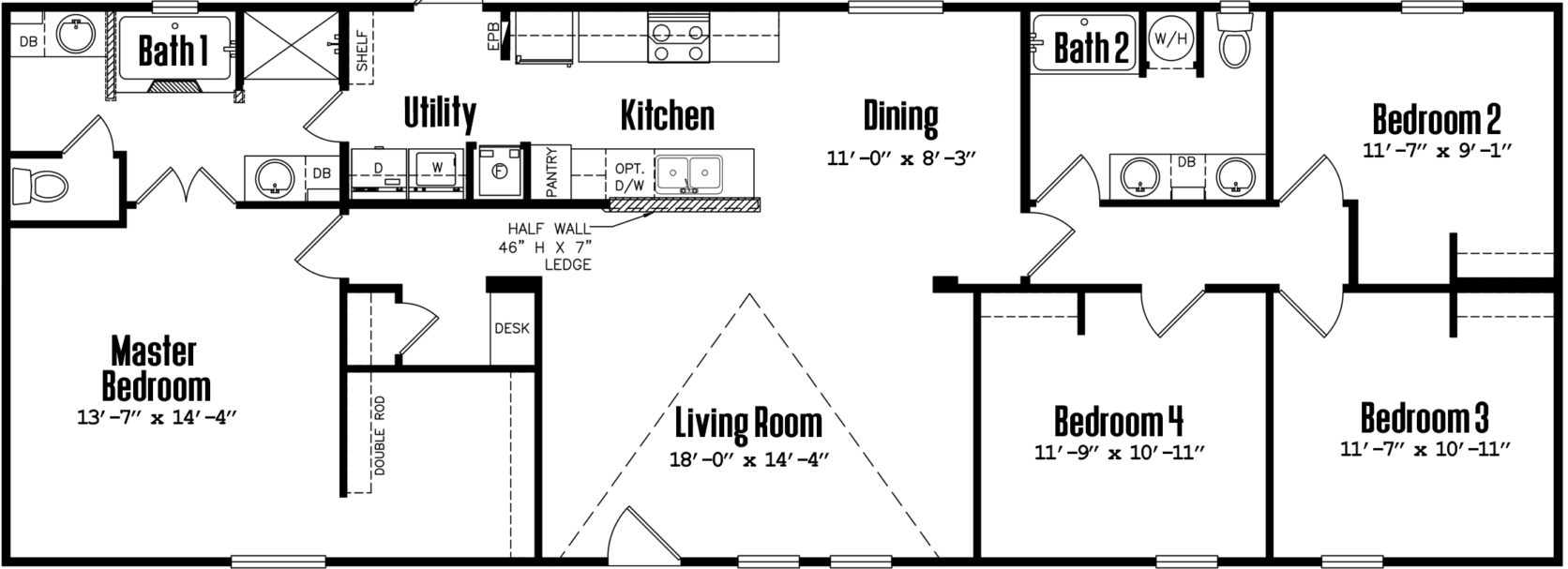 Doublewide s-24×68-42a floor plan home features