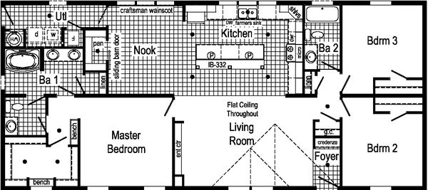 Astro elite ranch 3a2806-p floor plan home features