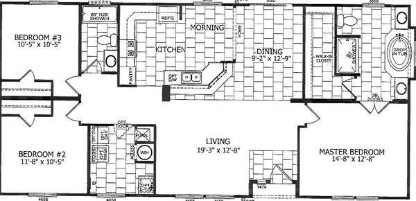 Oak floor plan home features