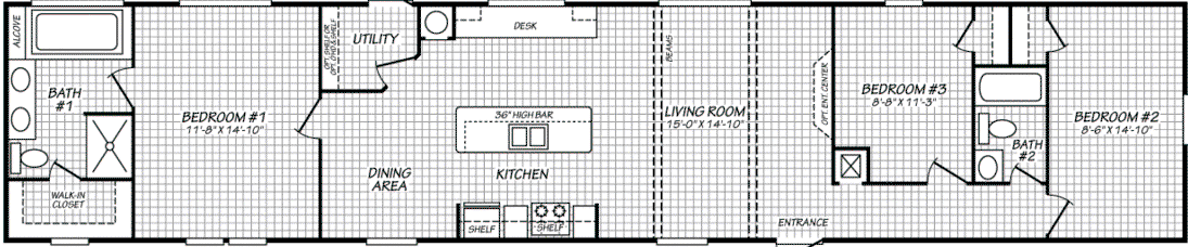 Pinnacle 16763u floor plan home features