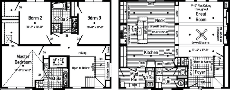 Ultra 2-story 6p2453-x ev floor plan home features
