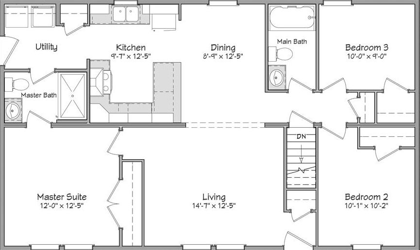 Liberty series dickenson 28' floor plan home features