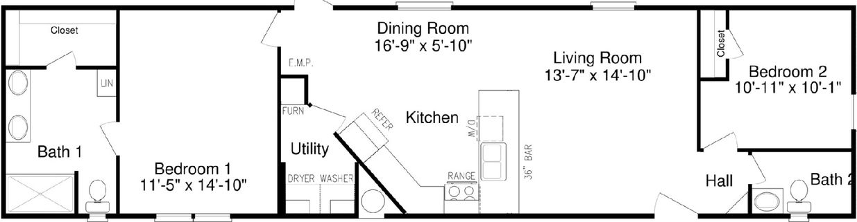 Solitaire 16622a floor plan home features