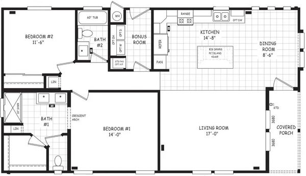 Pinnacle 28482a floor plan home features