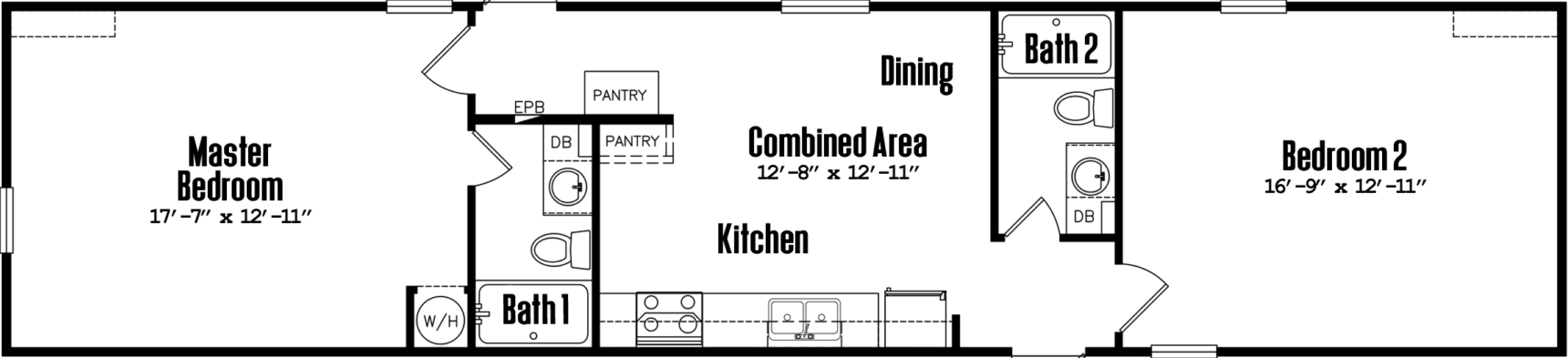 Singlewide s-14×64-22a floor plan home features