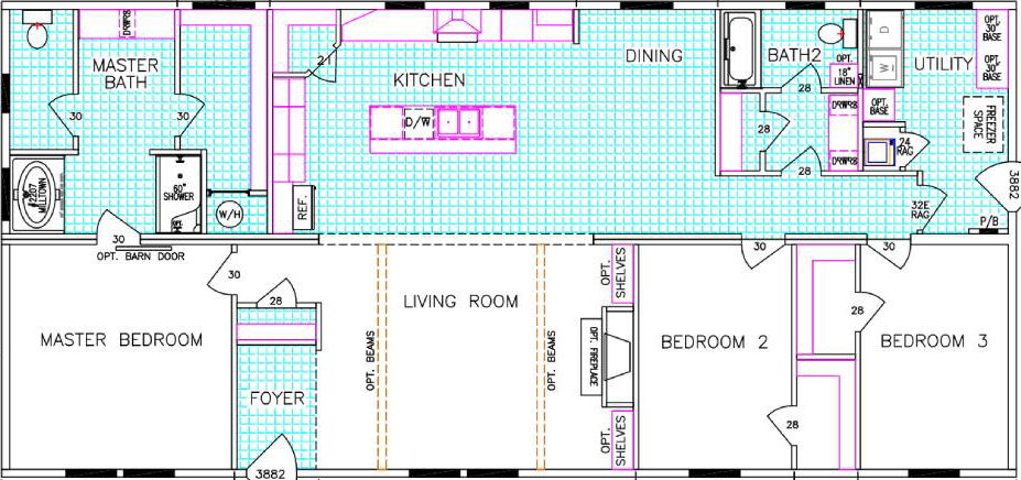 Acadia floor plan home features