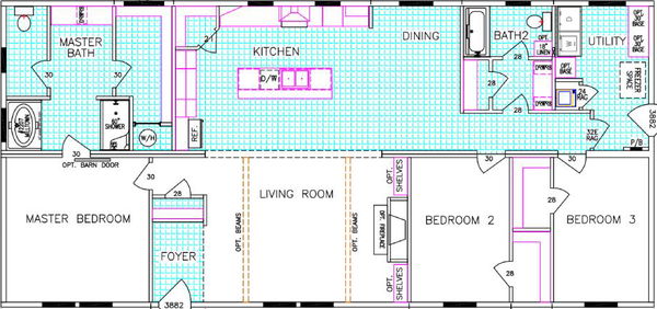 Acadia floor plan home features