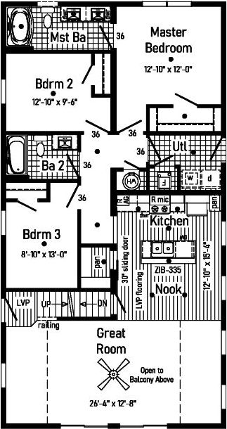 Belle ame cape 2pc2703-r floor plan home features