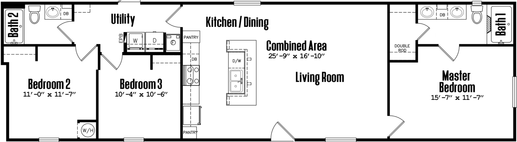 Ultra-wide 18×68-32a floor plan home features