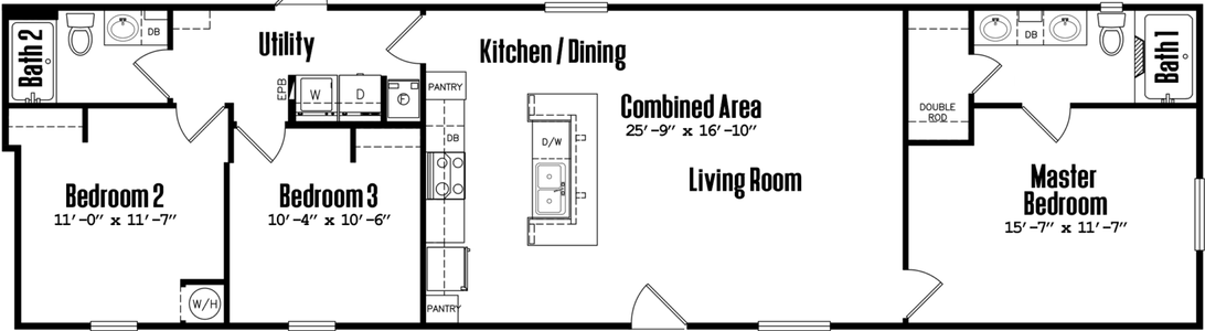 Ultra-wide 18×68-32a floor plan home features