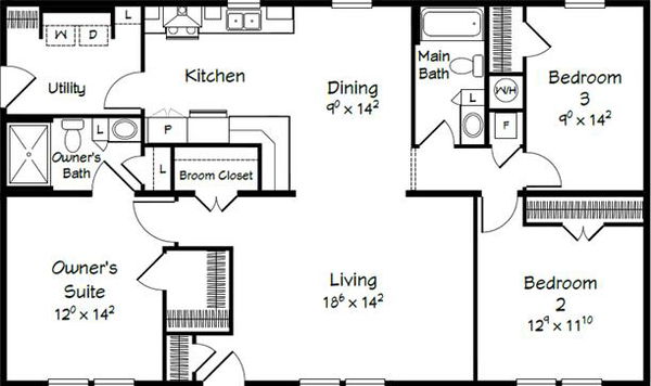 Evolution series pierce model 3250 floor plan home features