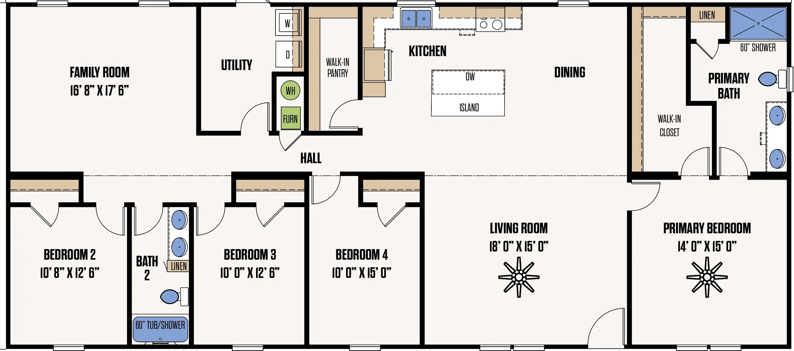 The stonewall floor plan home features