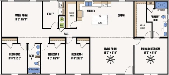 The stonewall floor plan home features