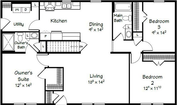 Evolution series pierce model 3250b floor plan home features