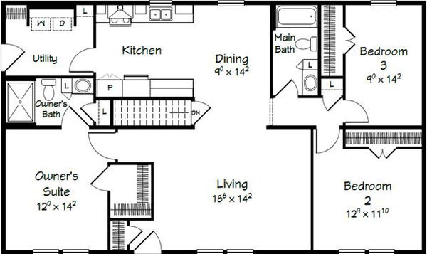 Evolution series pierce model 3250b floor plan home features