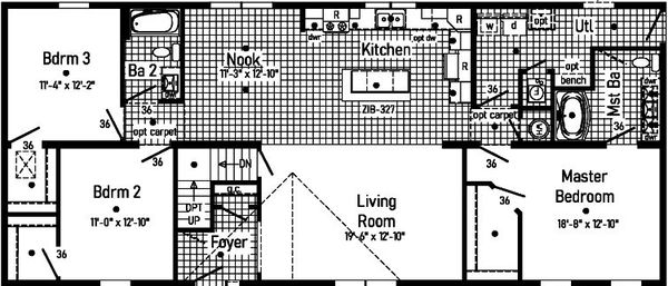 Pennwest classique ranch 2p2018-r floor plan home features
