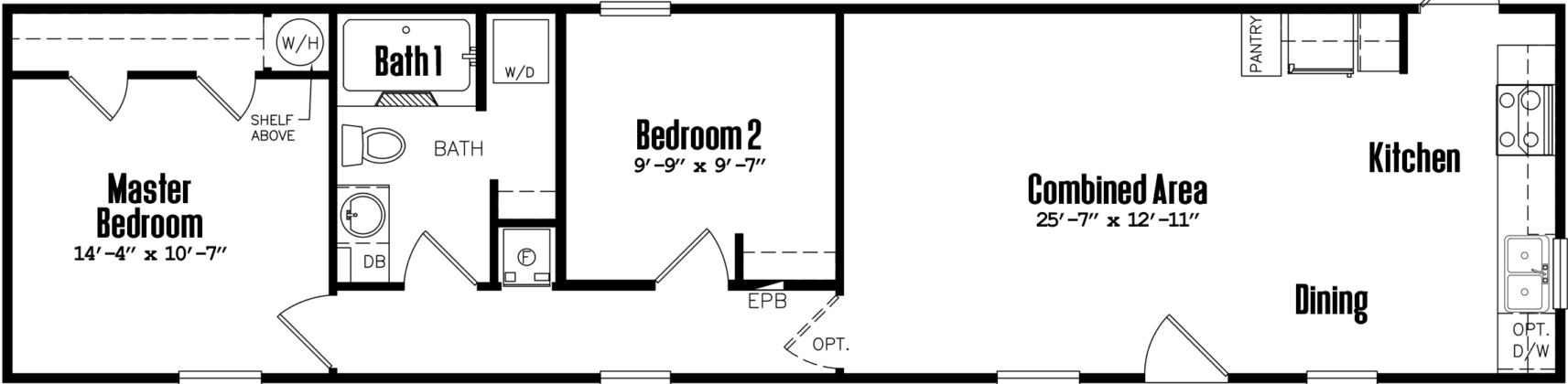 Park models s-14×60-21sa floor plan home features