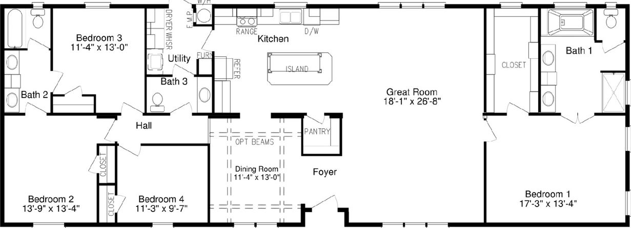 Solitaire 28784a floor plan home features