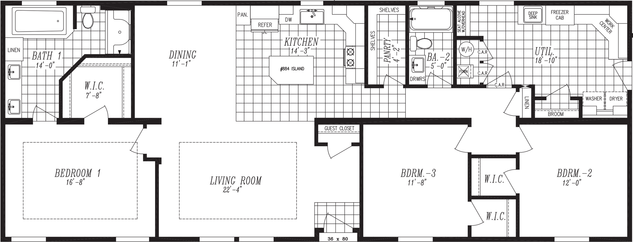 Majestic collection 9596-s floor plan home features