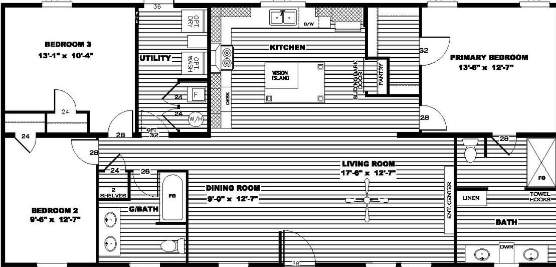 Breeze farmhouse floor plan home features