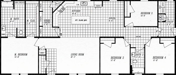 Columbia river multi-section 2028 floor plan home features