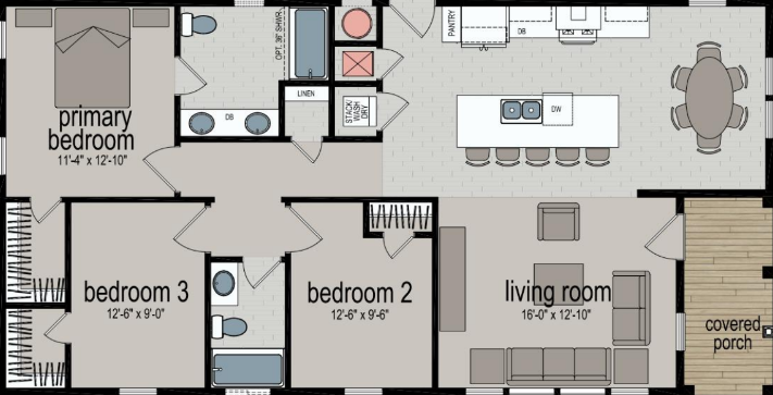 Humboldt Bay - 52 x 26'8 Floor Plan