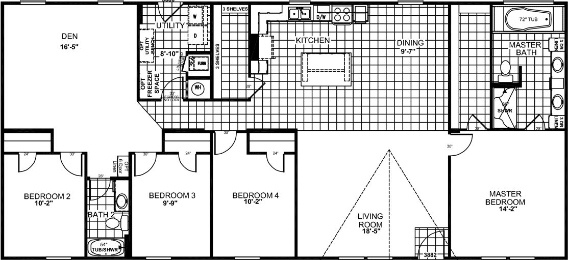 Frontier lodge t68s floor plan home features