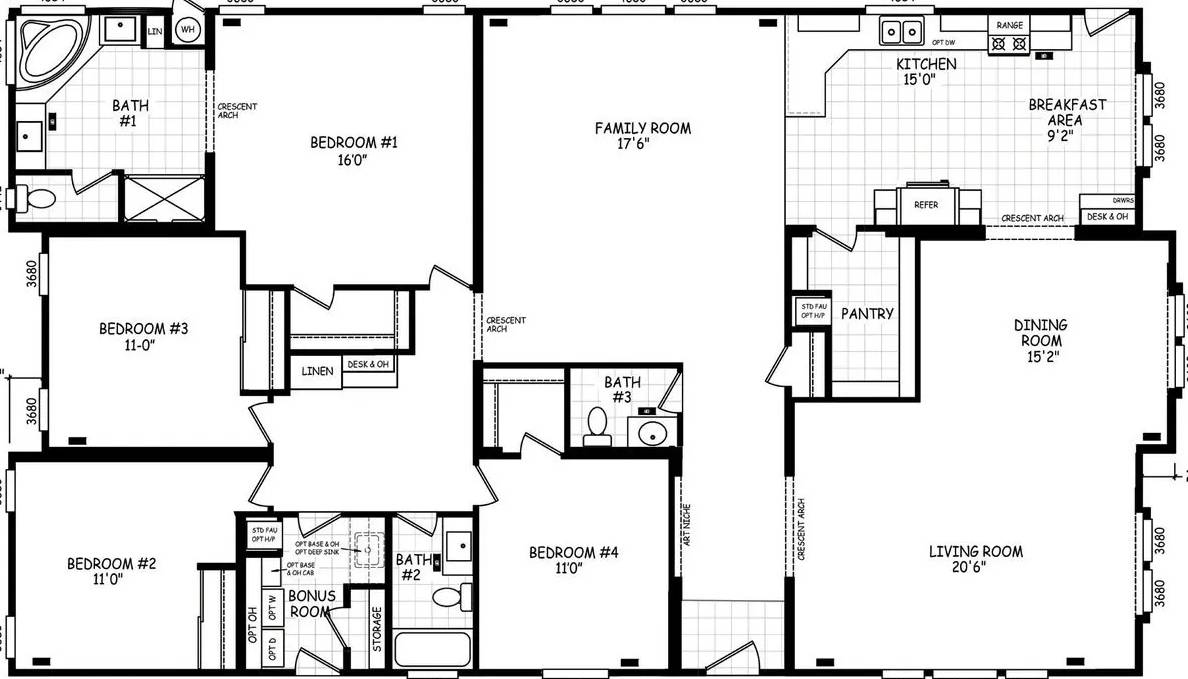 Pinnacle 40684A Floor Plan