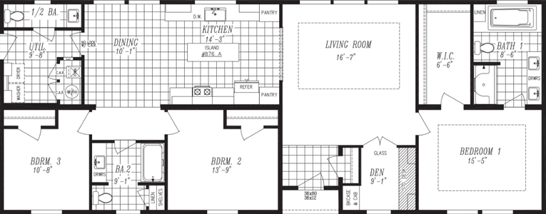 Majestic collection 9602-s floor plan home features