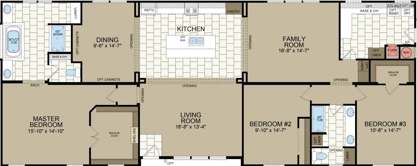 Cypress floor plan home features