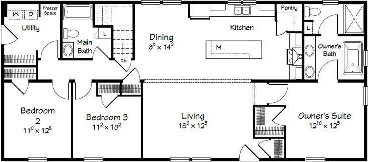 Evolution series abigail adams model 2860b floor plan home features