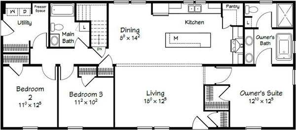 Evolution series abigail adams model 2860b floor plan home features