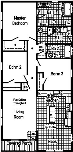 Astro creations ranch 3a2021-p floor plan home features