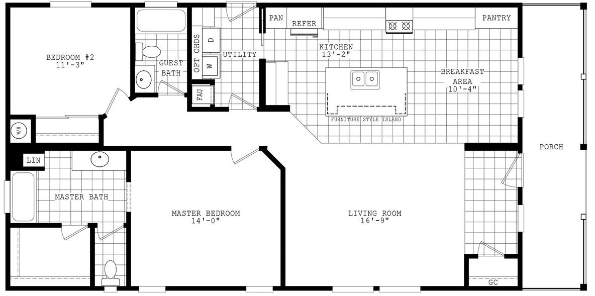 Durango Porch Homes 28542A Floor Plan